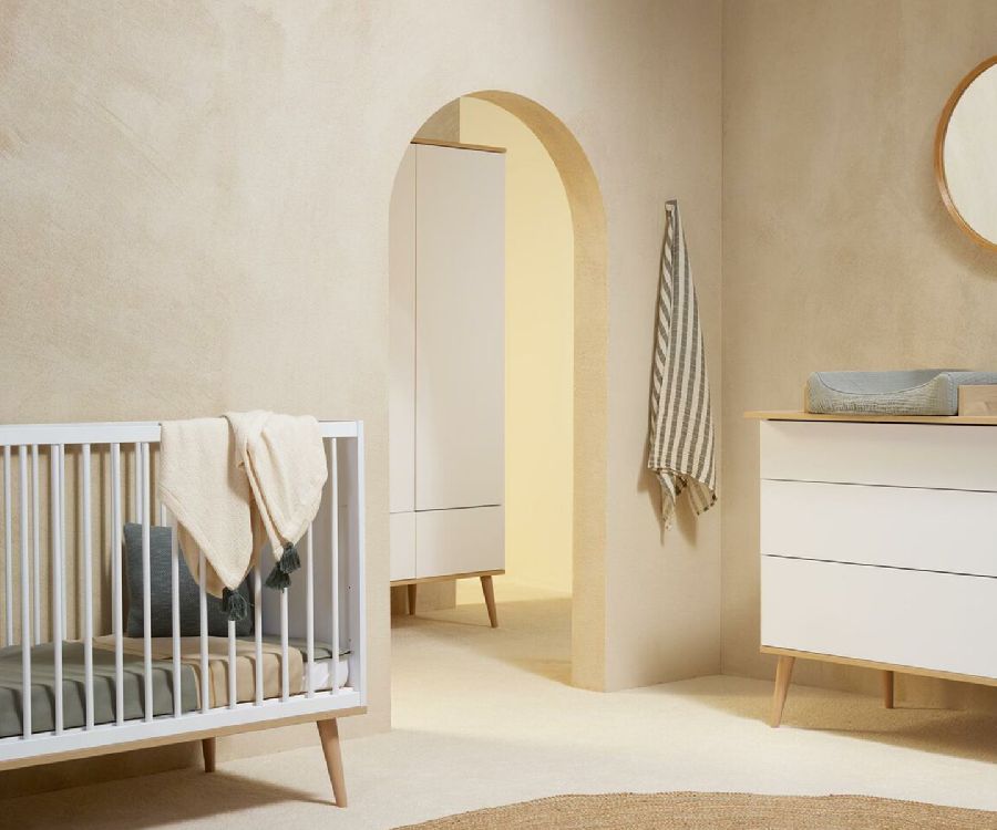 Bed Quax, Flow Natural Oak White, Flow Natural Oak White 60x120, babybed